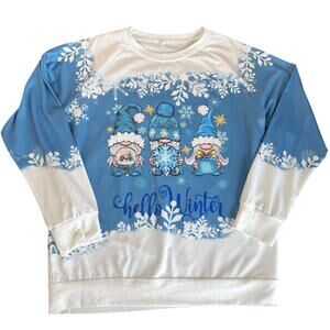 Winter Snowflake Graphic Sweatshirt Women’s Large 100% Polyester